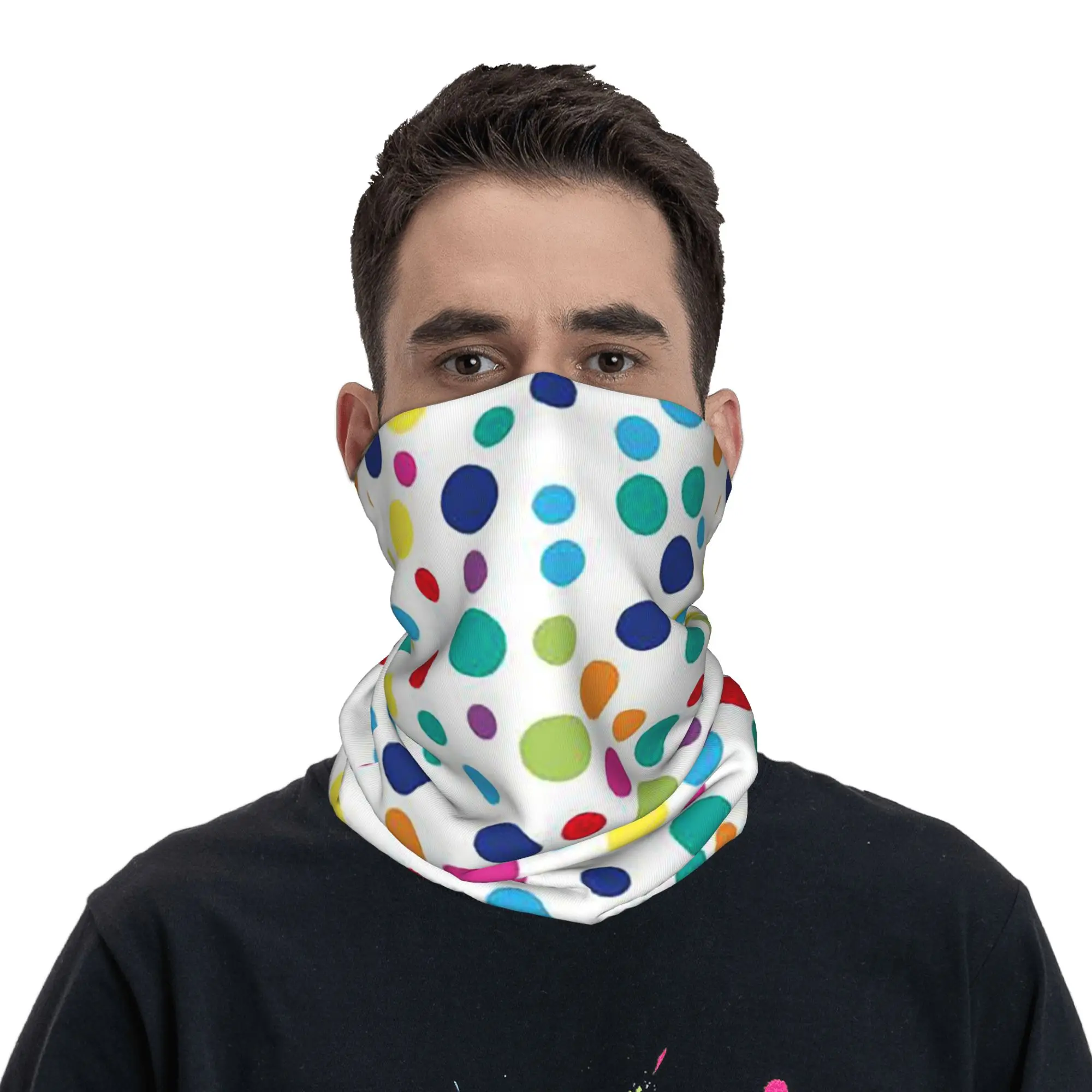 

Polka Dot Pattern Bandana Neck Cover Printed Mask Scarf Balaclava Cycling Unisex Adult Winter