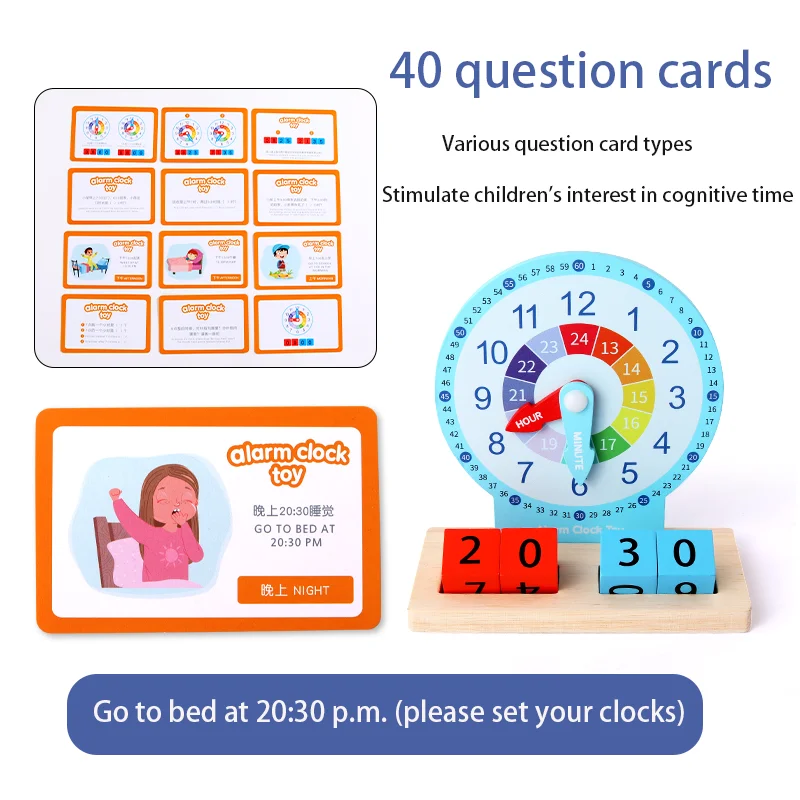 أدوات تعليمية على مدار الساعة للأطفال، ألعاب تعليمية، إدراك تعلم وقت رياض الأطفال، هدية تنوير الطفل