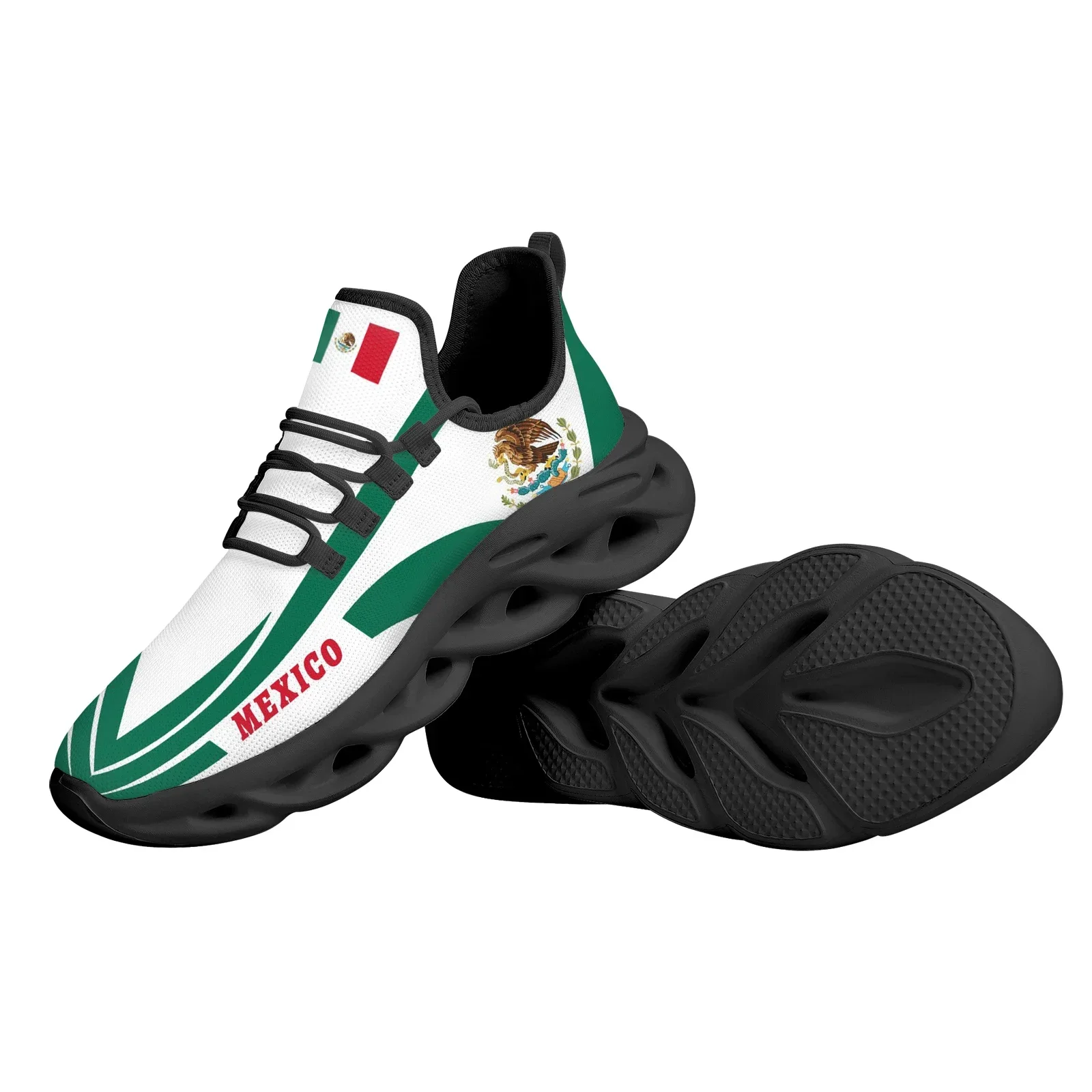 Sapatos rasos respiráveis para adolescentes, bandeira do México, Eagle National Emblem Print, tênis casuais para caminhada ao ar livre, sapatos vulcanizados