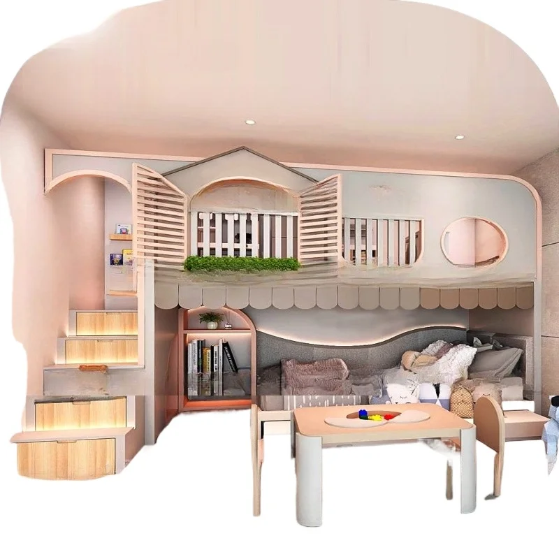 سرير الأطفال الإبداعي سرير منزل صغير، الأولاد والبنات على وخارج ب ed