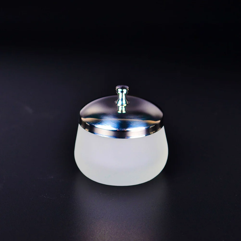 2 個フロストガラスマニキュアリムーバーカップクリスタルラウンドポータブル耐久性のあるマニキュアクリーニング用品クリスタルガラスカップ