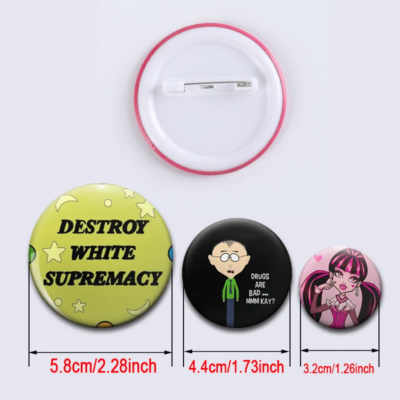 Yellow Smiling Face Pins 58mm Cute Cartoon Badge Chocolate Goldfish Handmade Brooches for Backpack Accessories Jewelry Gifts image 2