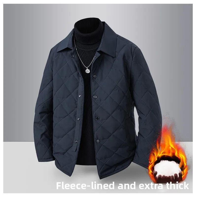 

Winter Warm Down Jacket Men Outdoor Light Lapel Jacket Casual Cotton-padded Jacket Thick Coat for Middle-aged and Elderly People