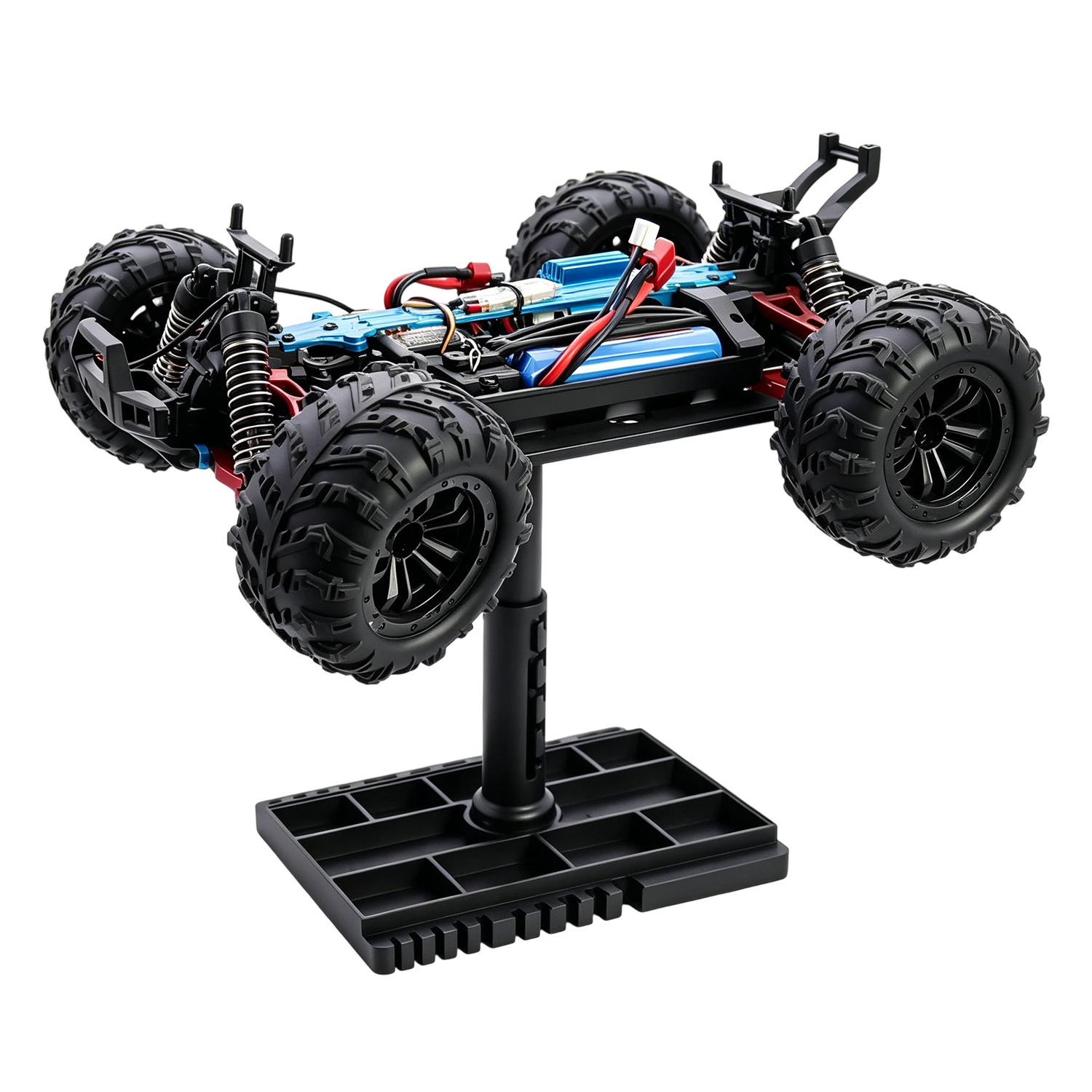 1/12 1/14 1/16 1/18 1/24 RC Car Plastics Repair Work Stand, 360° Rotation Multifunctional with Angle Gauge & Magnetic Screw Tray