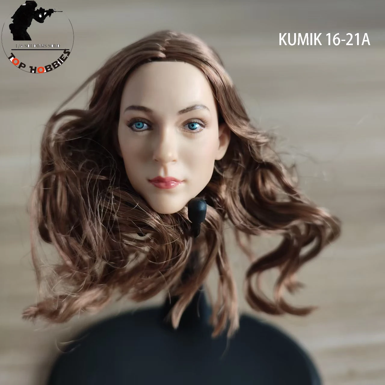 

In Store 1:6 Scal Action Figure Accessories 1/6 Female Head Sculpt Model KM 16-21A Brown Curly Hair Fit 12Inch Body Figure