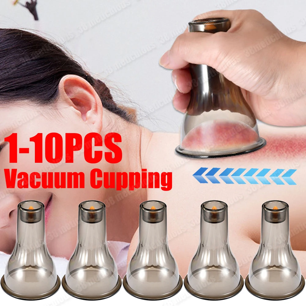 

1-10PCS Chinese Medicine Vacuum Cupping Professional Therapy Set Skin Massage Slimming Body Fat Burner Smart Cupping Cellulite