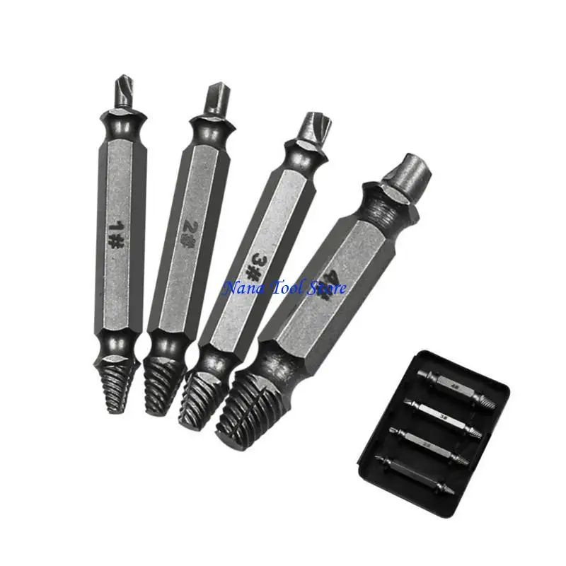 31GJ HSS Bolt Extractor Screw Remover Set Used with Electric Hand Drill Wrench for House Construction Work Wear Resistance