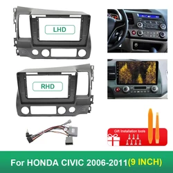 10.1 inch Car DVD Frame Audio Dash Trim Kits Facia Panel Radio Player screen 2 Din  For HONDA CIVIC 2006-2011 Left Stereo