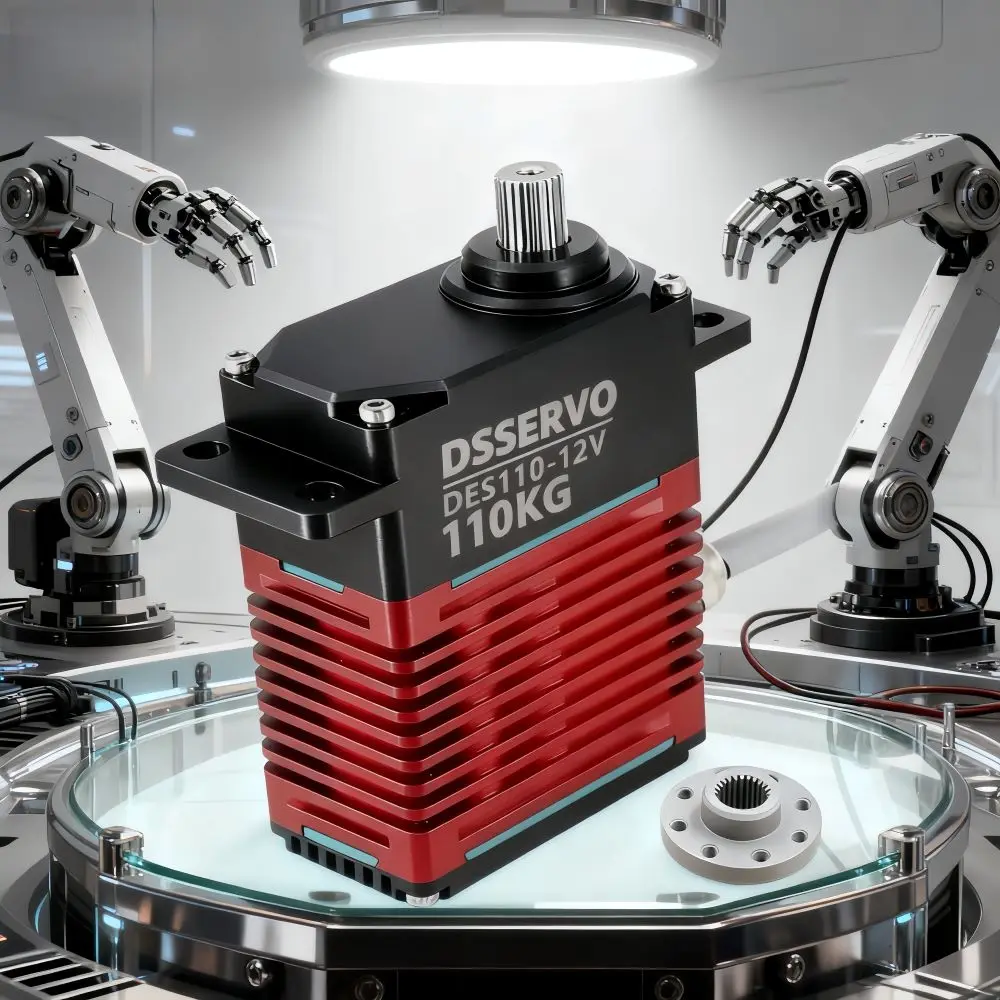 DSservo DES110 Industrielle bürstenlose Motoren mit hohem Drehmoment, digitales Servo 110 kg, mit magnetischer Kodierung, hohe Leistung, 12 V/24 V