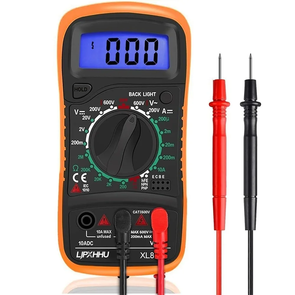 

Цифровой мультиметр с подсветкой, ЖК-дисплей, амперметр переменного/постоянного тока, вольтметр, Ом, напряжение, электрический тестер, мультиметр