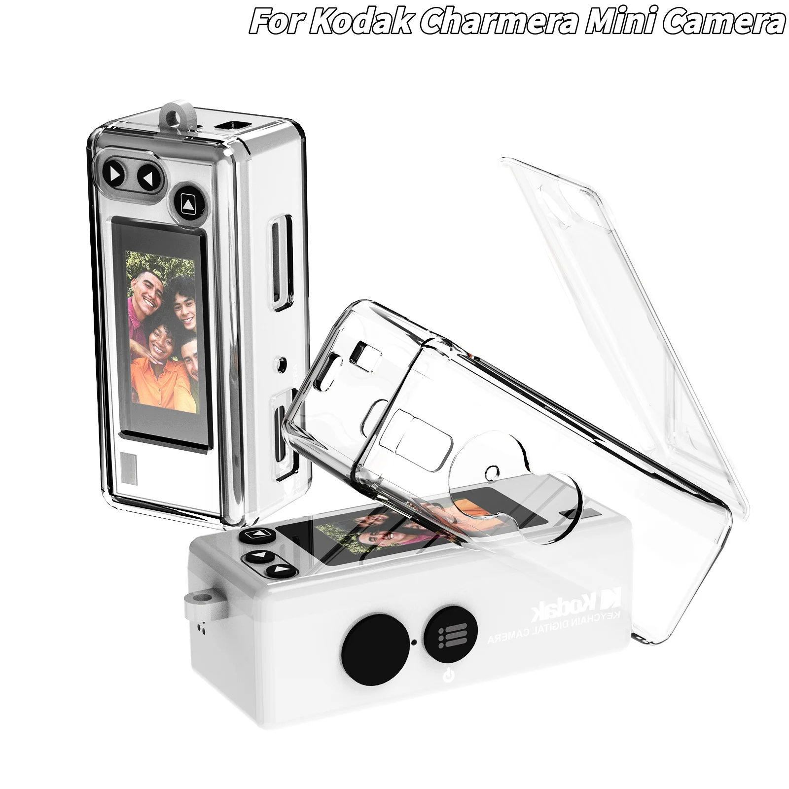 360° Protection For Kodak Charmera Mini Camera Transprent Soft TPU Case Gift Tempered Glass Screen Protector