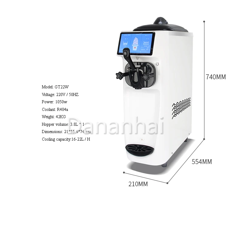 Coffee Shop Ice Cream Machine Commercial Frozen Yogurt Machine 220V Small Mini Soft Home Popsicle Machine