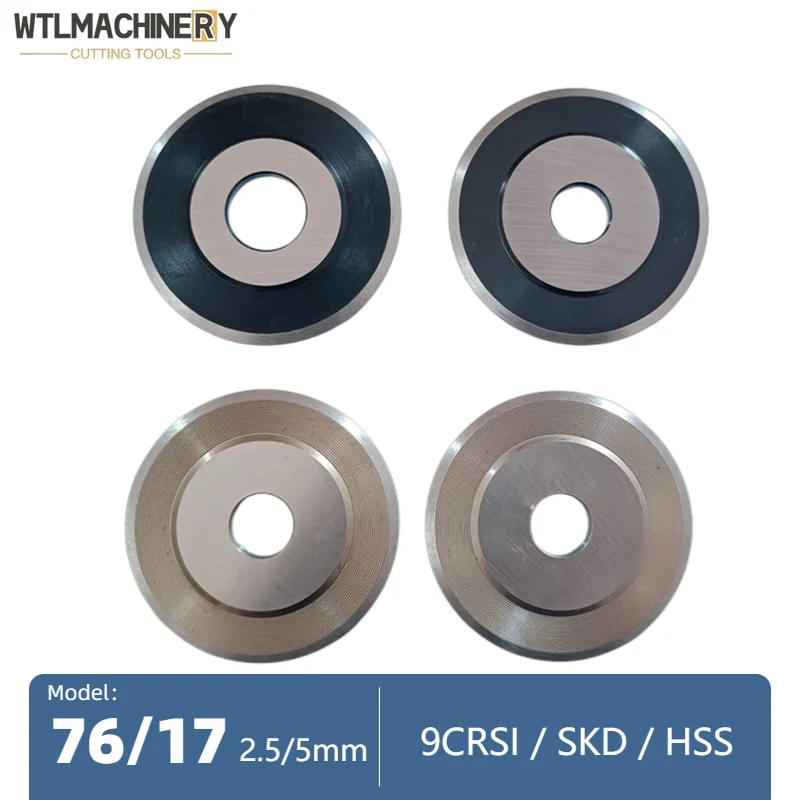 2Pcs Slitter Pneumatic Round Blade 76x17 2.5/5mm Circle Cutting Knife Rest Slitting Machine Cutting Tools
