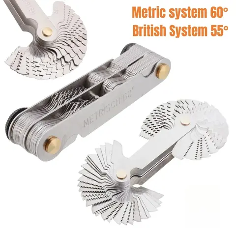 55/60 Degree Metric Inch Thread Plug Gauge Screw Pitch High Quality Carbon Steel Center Measurement Lathe Combination Tools