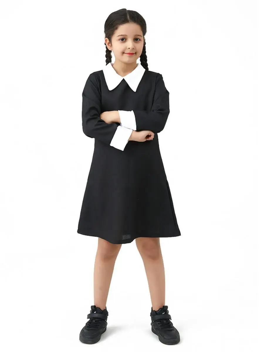 

New Adams Fly Wednesday Cosplay School orm loween Costume Women's Traditional Clothing Stage Performance Outfit