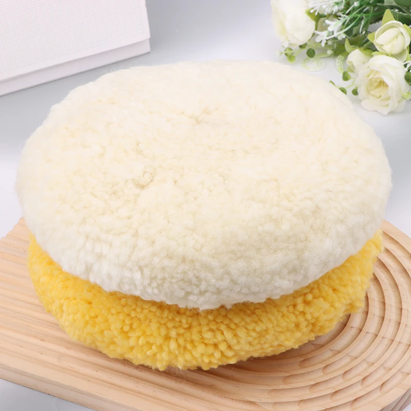 1PC Wool Ball Yellow Double-sided Polished Wool Wheel Lock Screw Wax Scratch Coarse Wax Wool Tray