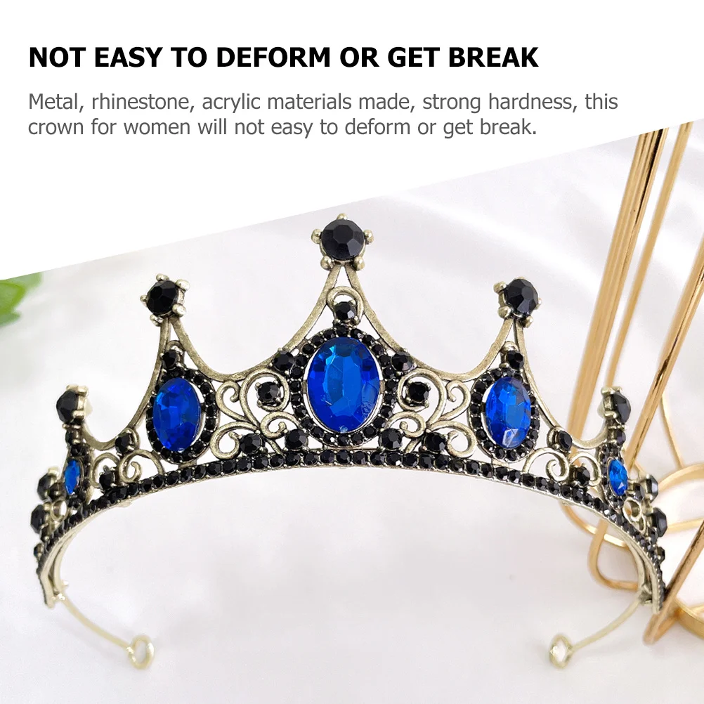 

Rhinestone Crystal Crown For Women Bridal Wedding Party Prom Decorative Headband Hair Accessory