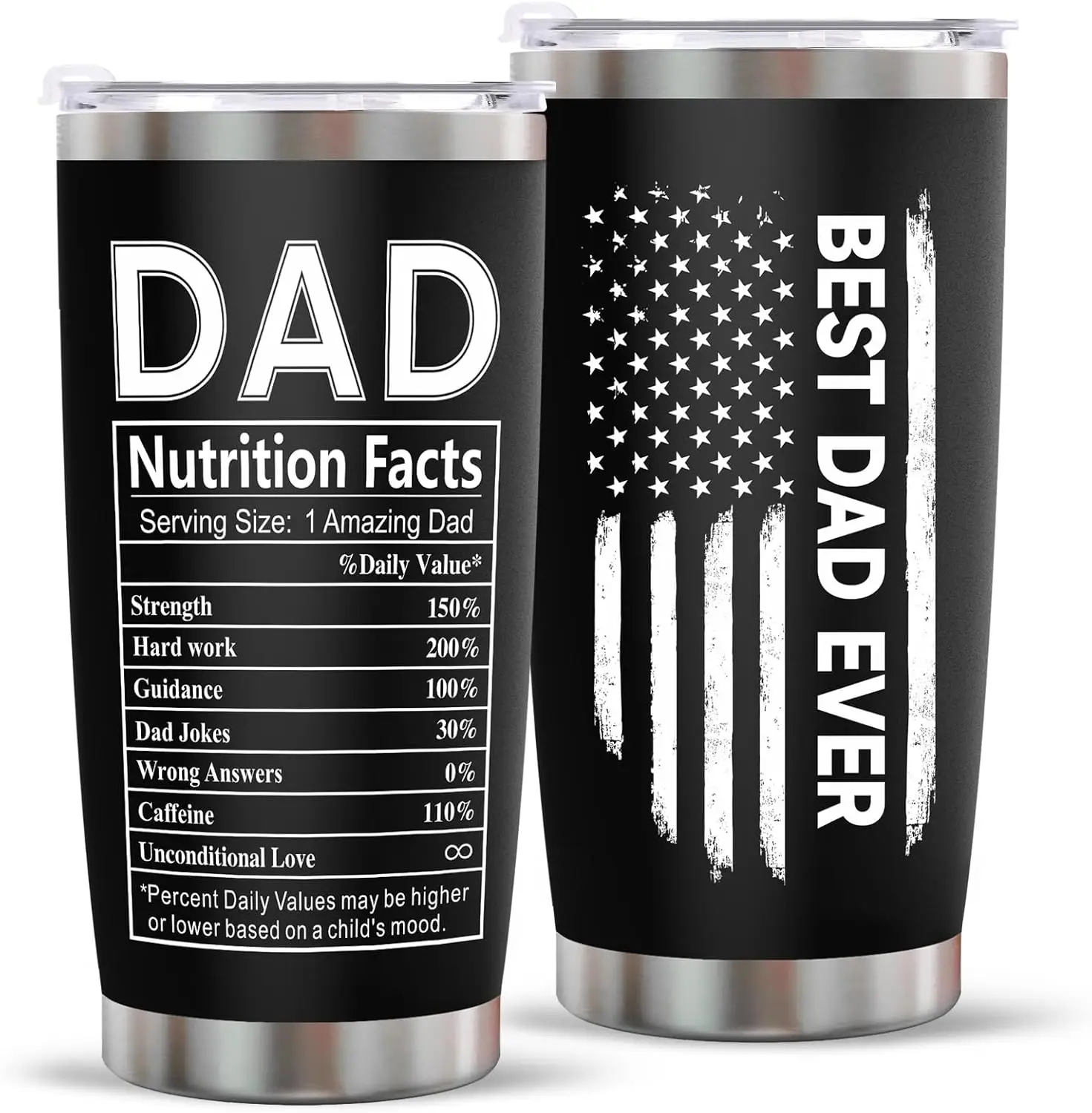 20Oz Stainless Steel Tumbler for Dad - Indoor Outdoor Work Essentials Leakproof Camping Gym Office Cup with Lid and Straw Christ