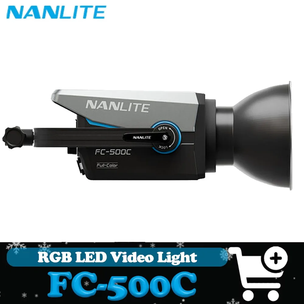 Nanlite FC-500C RGB LED Spotlight 2700-7500K Bowens Mount Full Color Video Light for Broadcast CRI95 TLCI94