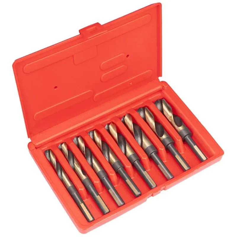 8PCS Fractional Cobalt Silver and Deming Drill Bits Set HSSCO M35 S&D Twist Drill Bits for Stainless Steel 1/2