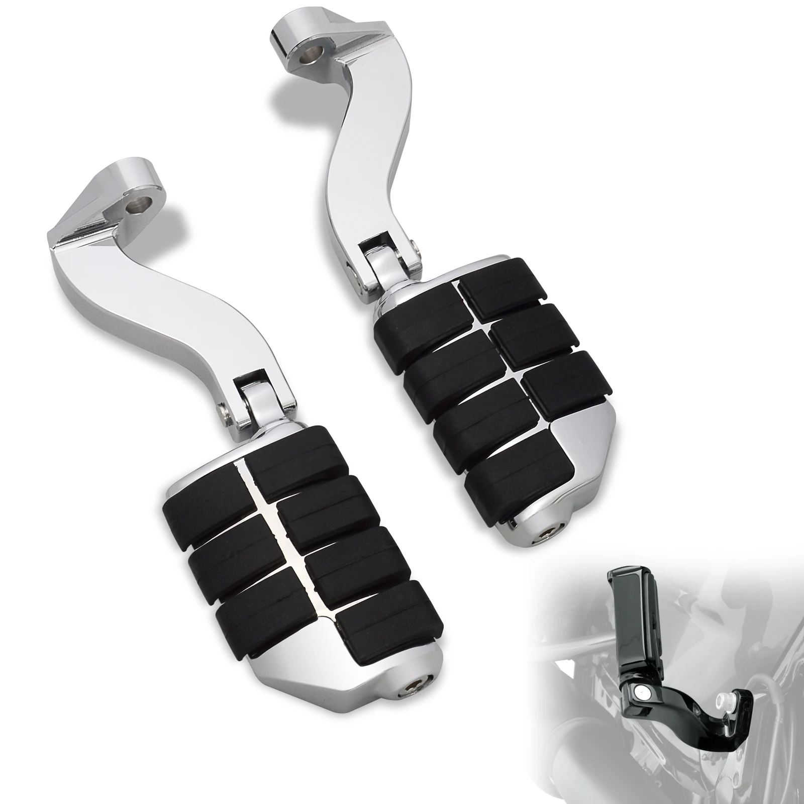 

Motorbike Passenger Footpeg Mounting Kit Black Chrome for Harley Touring Models Road King Electra Glide Electra Glide 93-later