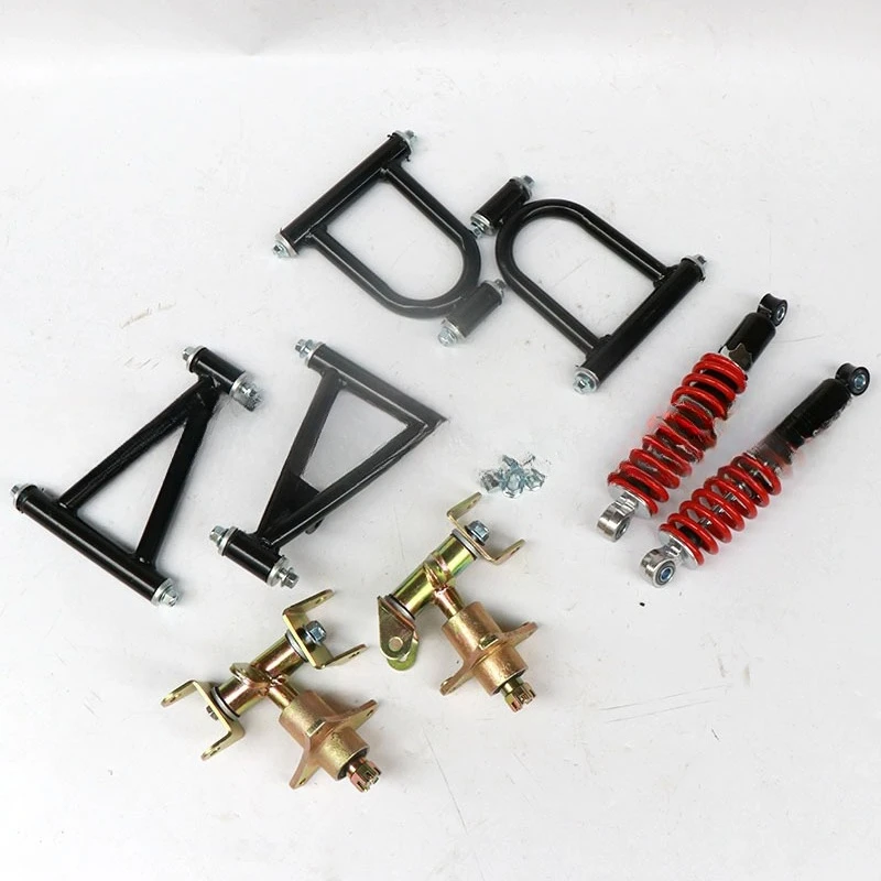 DIY homemade car four-wheel kart front suspension accessories little bull car up and  rocker arm swing arm belt shock absorption