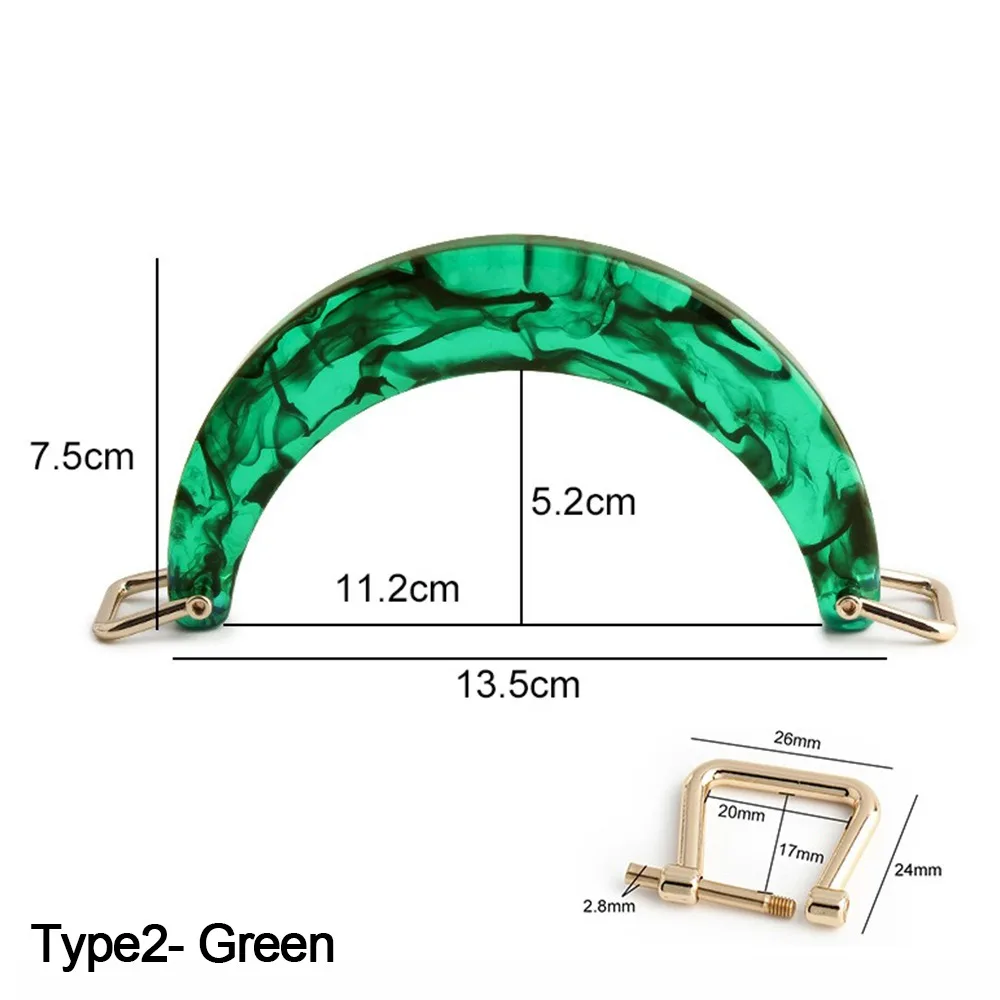

U-shaped Tote Bag Handle Grip Semi-circular Punch-free Handbag Handle with Buckle Resin Handicraft Bag Handle