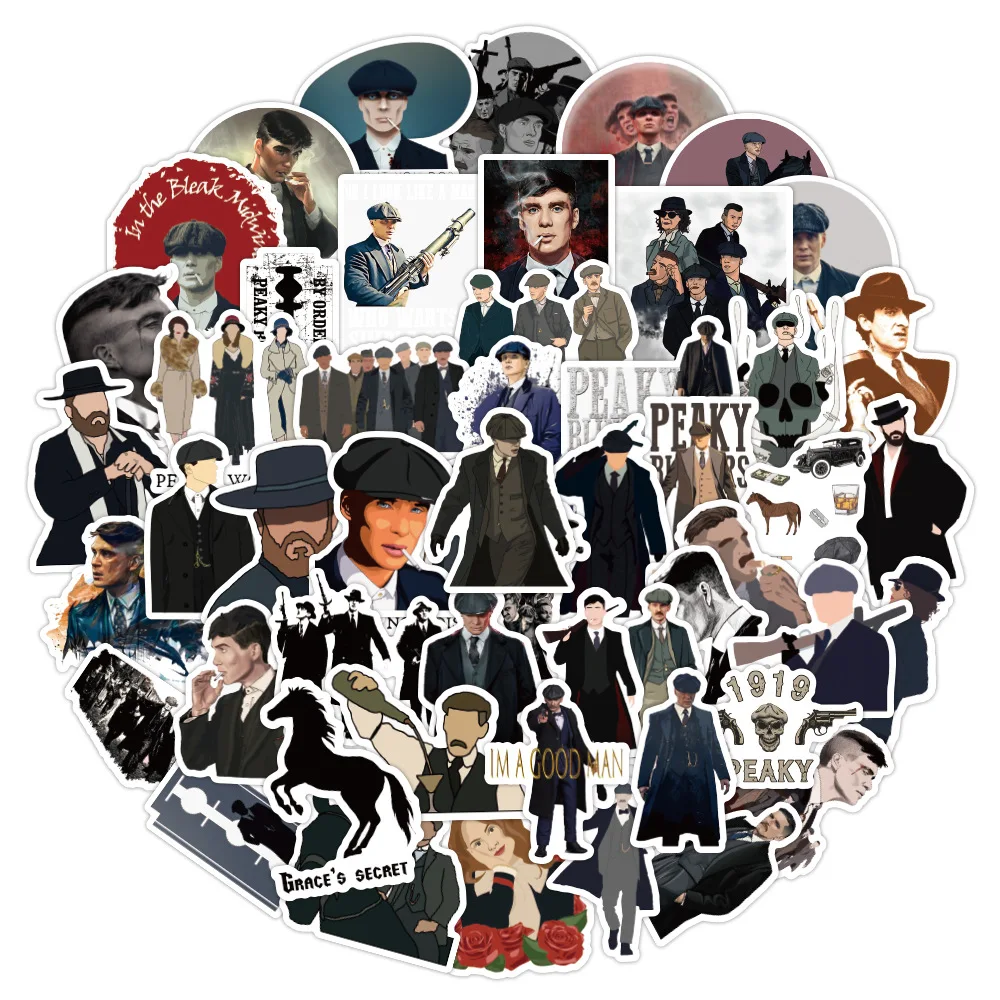 50Pcs Peaky Blinders Stickers Tommy Shelby Graffiti Stickers Voor Diy Bagage Laptop Skateboard Motorfiets Fiets Stickers