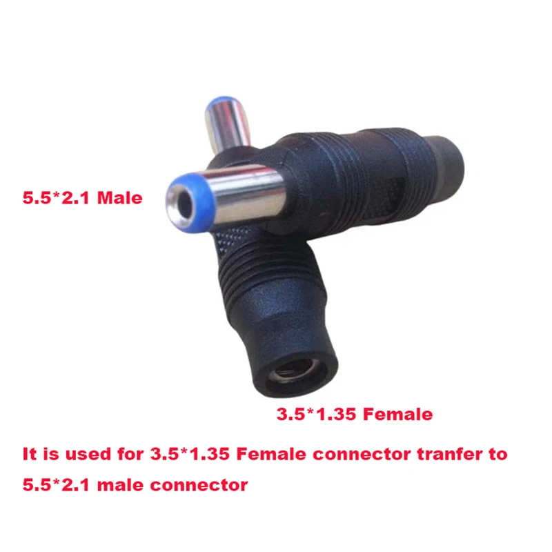 Converter DC 3.5*1.35 Female Connector Transfer to 5.5*2.1 Male Connector Terminal Plug