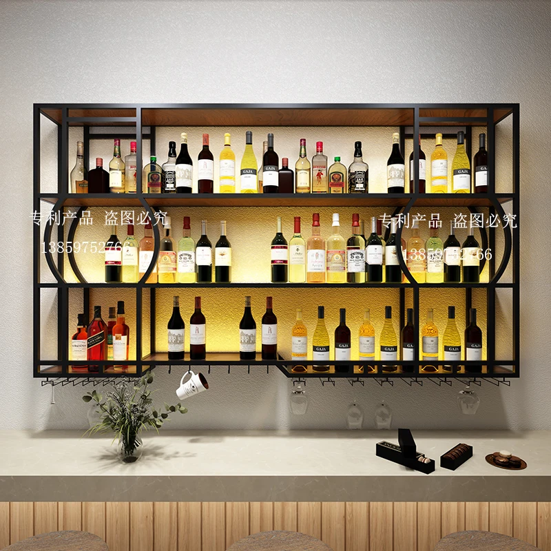 Bar bar simple red wine wall-mounted wine cabinet rack wall restaurant upside down home creative storage wine rack