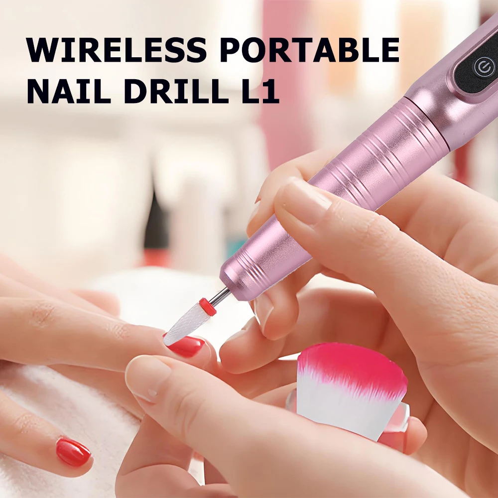 เครื่องเจาะเล็บ, ปากกาตะไบเล็บไฟฟ้าแบบชาร์จไฟได้ไร้สายเครื่องมือแต่งเล็บแบบพกพาพร้อมบิตเซรามิกสำหรับเล็บ, ร้านเสริมสวยและใช้ในบ้าน