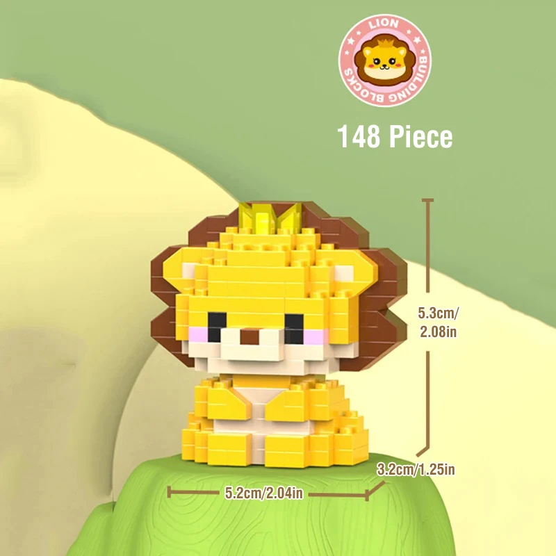 Детский конструктор «сделай сам», маленькая серия кукол-животных, креативный домашний декор, Лев, тигр, олень, бриллиант, микро-конструктор, детские игрушки