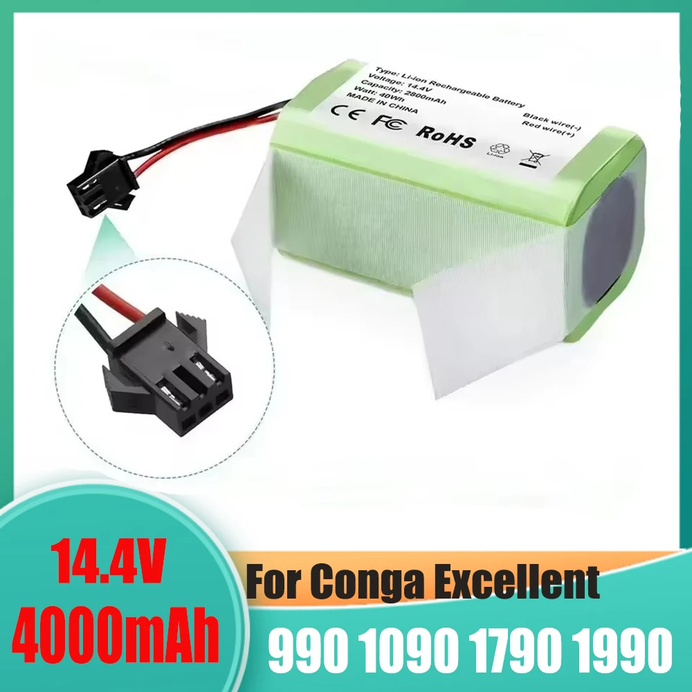 Оригинальный сменный аккумулятор 14,4 В 2600 мАч для Conga Excellent 990 1090 1790 1990 Deebot N79S N79 DN622 Robovac 11 Tesvor X500 Оригинальный сменный аккумулятор 14,4 В 2600 мАч для Conga Excellent 990 1090 1790 1990 Deebot N79S N79 DN622 Robovac 11 Tesvor X500