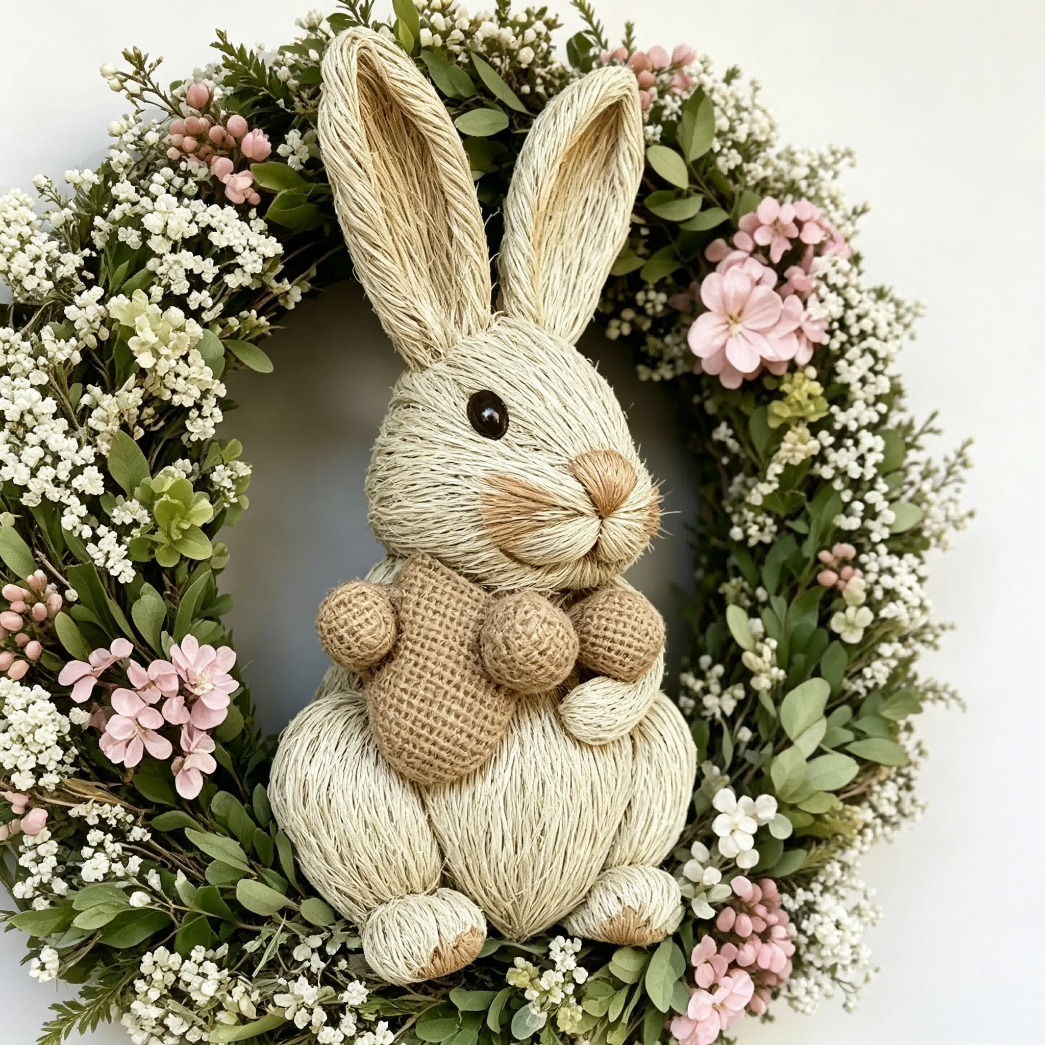 High Quality Farmhouse Style Woodland Animal Floral Wreath Weather-resistant Outdoor Garden Porch & Cottage Wall Hanging Decor