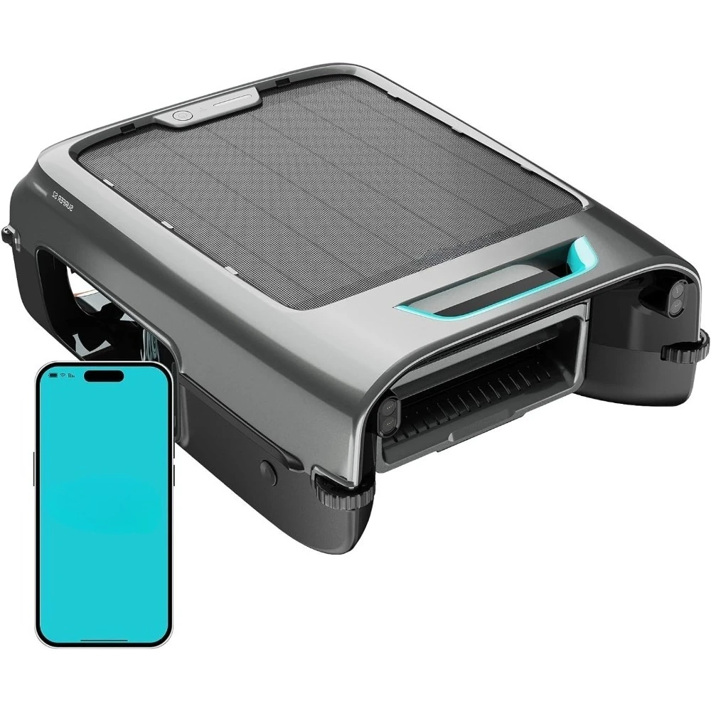 ed Pool Skimmer Robot with APP Control 24/7 Cleaning Dual Smart Avoidance 150um Filter OTA Upgr