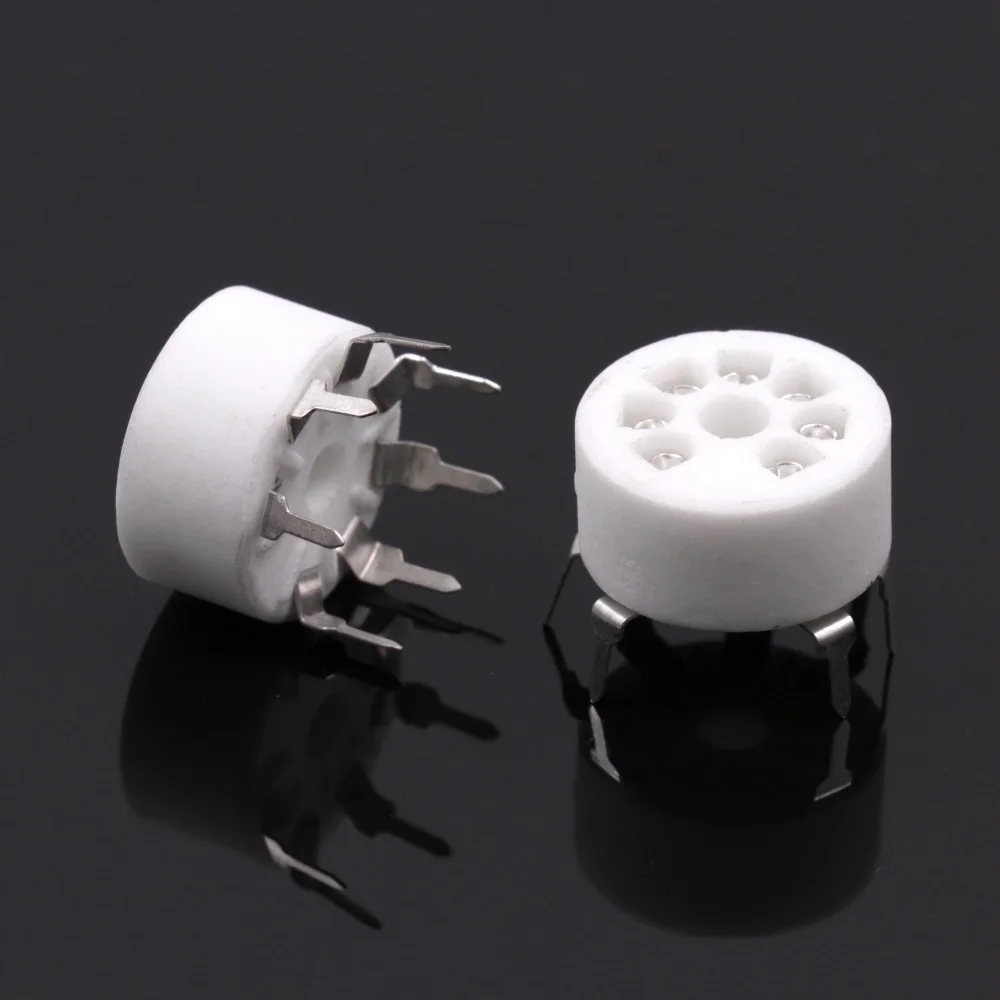 12pcs/lot 7PIN Ceramic PCB Tube Socket For EC92 6J1 6J4 6AU6 EF95 6J5 6A2 6H2 6AV6 1A2 6Z4 6X4 Vacuum Tube Amplifier Audio DIY