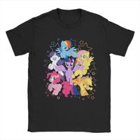 Men MLP Starry Group Shot T Shirts  100% Cotton Tops Awesome Short Sleeve Crew Neck Tee Shirt Unique T-Shirts