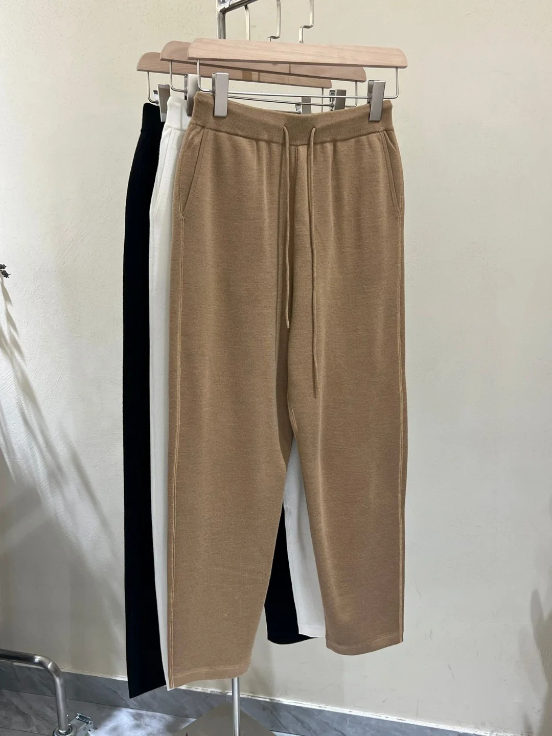 Merino wool casual knitted pants