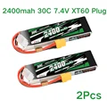 2Pcs 2400mah 2S XT60