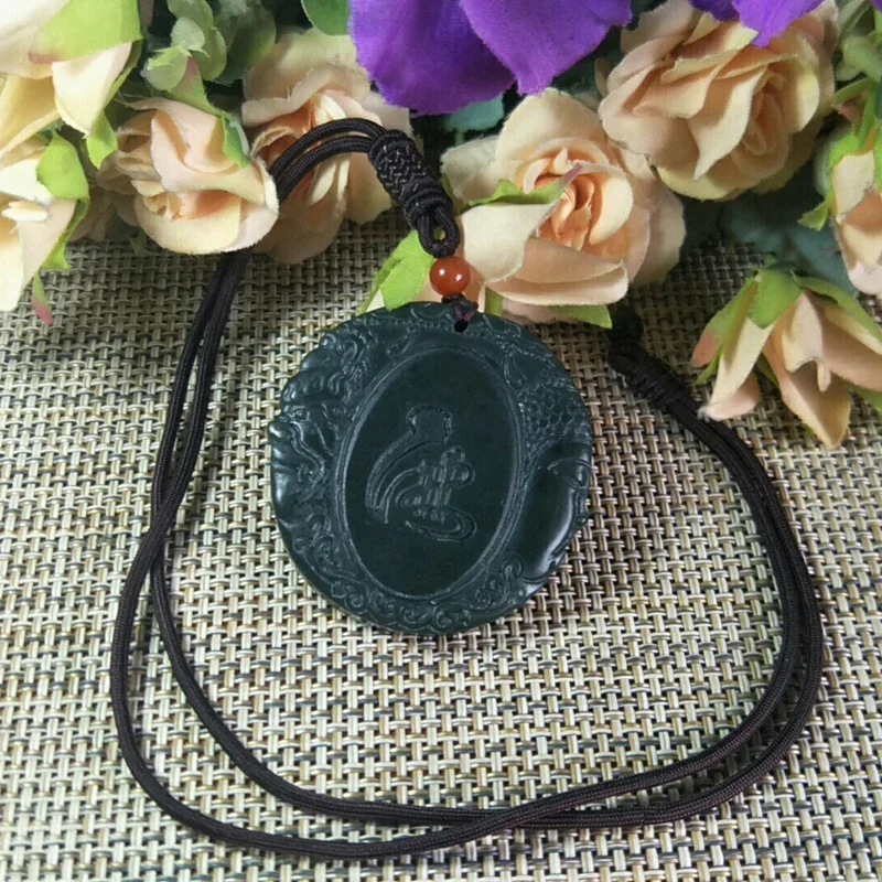 Natural Hetian Qing Yu To Become a Buddha Jade Pendant Jewelery Lucky Exorcise Evil Spirits Auspicious Amulet Fine Jewelery