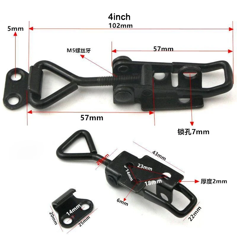 1/2/6 Pcs Heavy-Duty Metal Toggle Latch Clamp Adjustable Pull Hasps Quick Release Clamp Anti-Slip Push Pull Toggle Clamp Tools