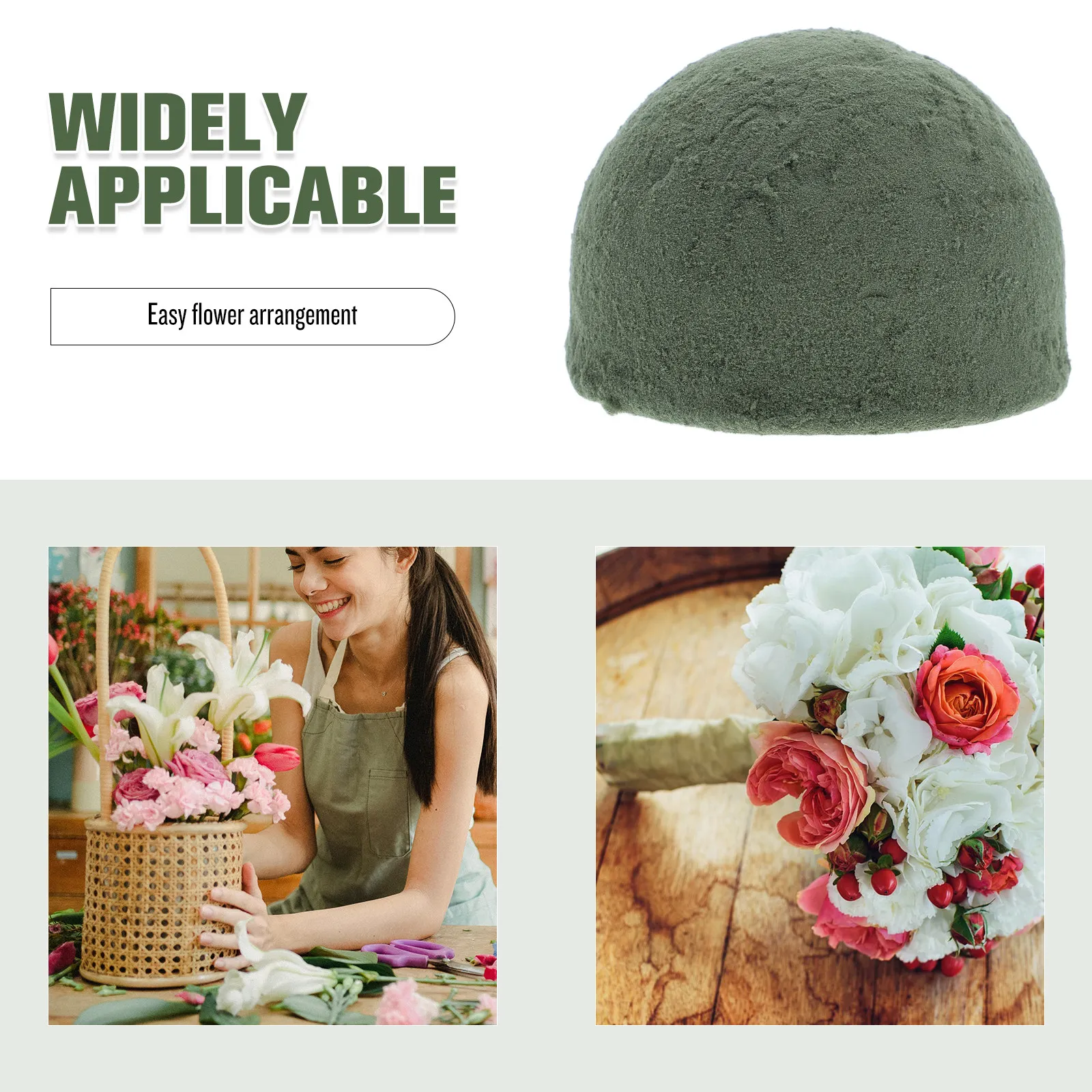 Half Ball Floral Foam Green Half Sphere Flower Arrangement Mud for Wedding Bridal Bouquets Fresh Flower DIY Crafts
