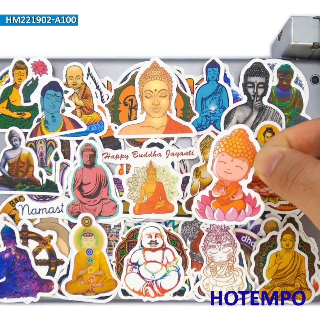 20/30/50/100PCS Buddhism Art Stickers Namaste Chakra Buddha Decals for Laptop Scrapbook Luggage Skateboard Car Phone Sticker Toy