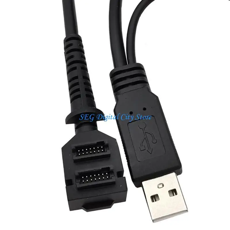 

U75B Scanline Precise Double 14pin IDC DC5521 Female to USB 2.0 Cable for VX805 VX820 Fast Stable Data Connection 200CM