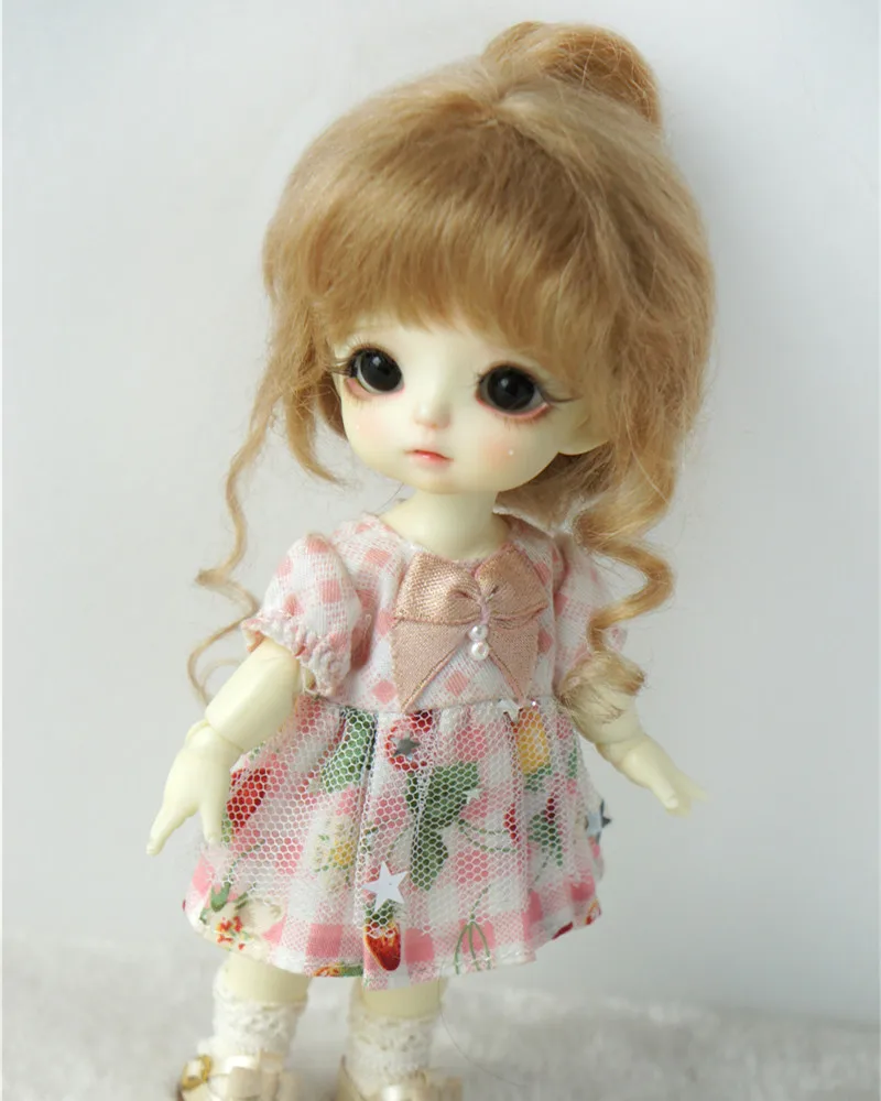 Jusuns  Mohair Doll Wig JD160 1/12 1/8 OB11 3-4inch 4-5 inch 5-6 inch  Classical Twist Mohair BJD Wig Lat Yellow Tiny Doll Hair