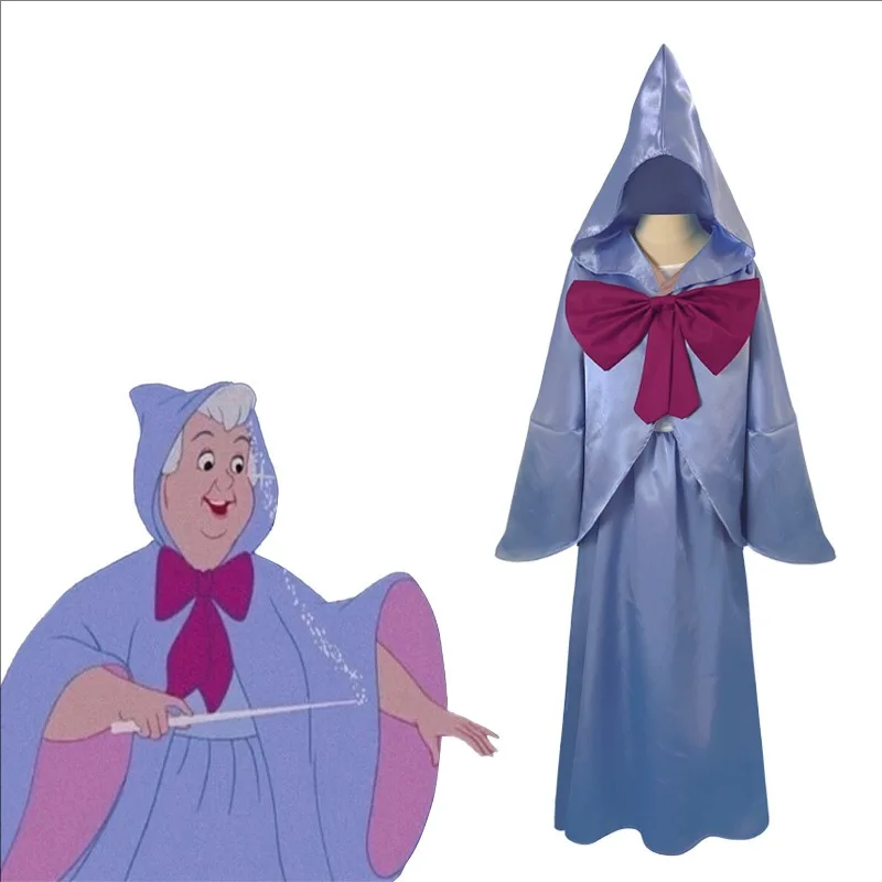 Déguisement de Marraine de Cendrillon à Capuche pour Femme, Costume de Scène de Luxe, Tenue d'Halloween