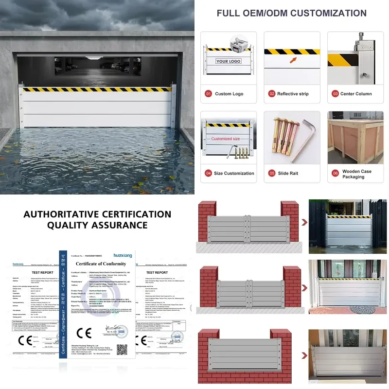 for  Professional Customized White Reflective Aluminum Flood Barrier Removable Flood Wall Household Flood Control Board