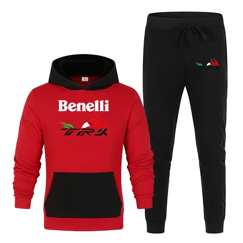 2024 Benelli TRK 502X Men's New Fashion Tracksuit Hoodies Tops+ Sweatpants Casual Printing Harajuku Popularity Comfortable Suit