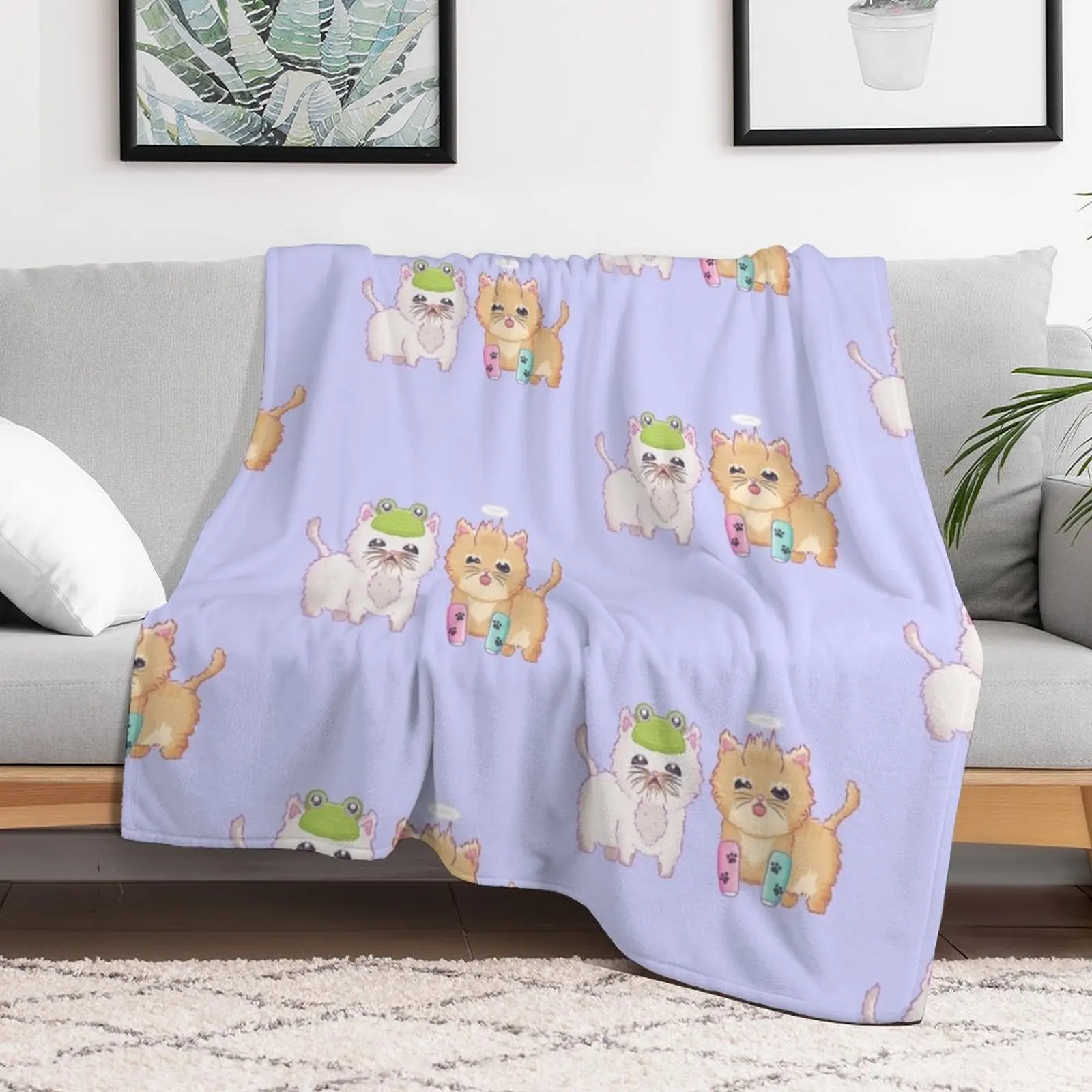 Wisp and Tater Tot Throw Blanket Giant Sofa christmas decoration Retros Kid'S Blankets