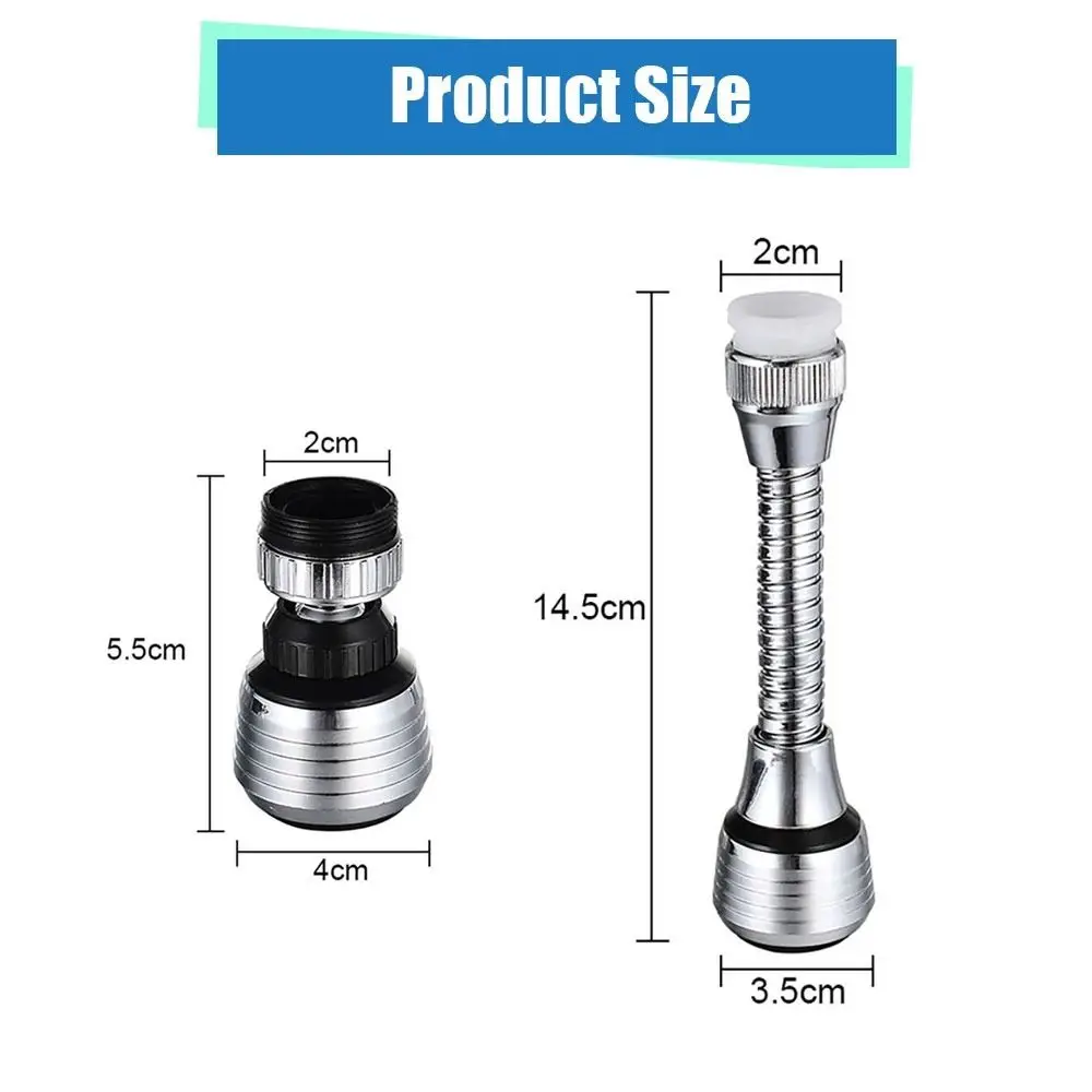 1Set Booster Nozzle Extender 360 Degree Faucet Anti Splash Head Water Saver Rotating Bubbler Universal Dual Mode Filter Nozzle 6